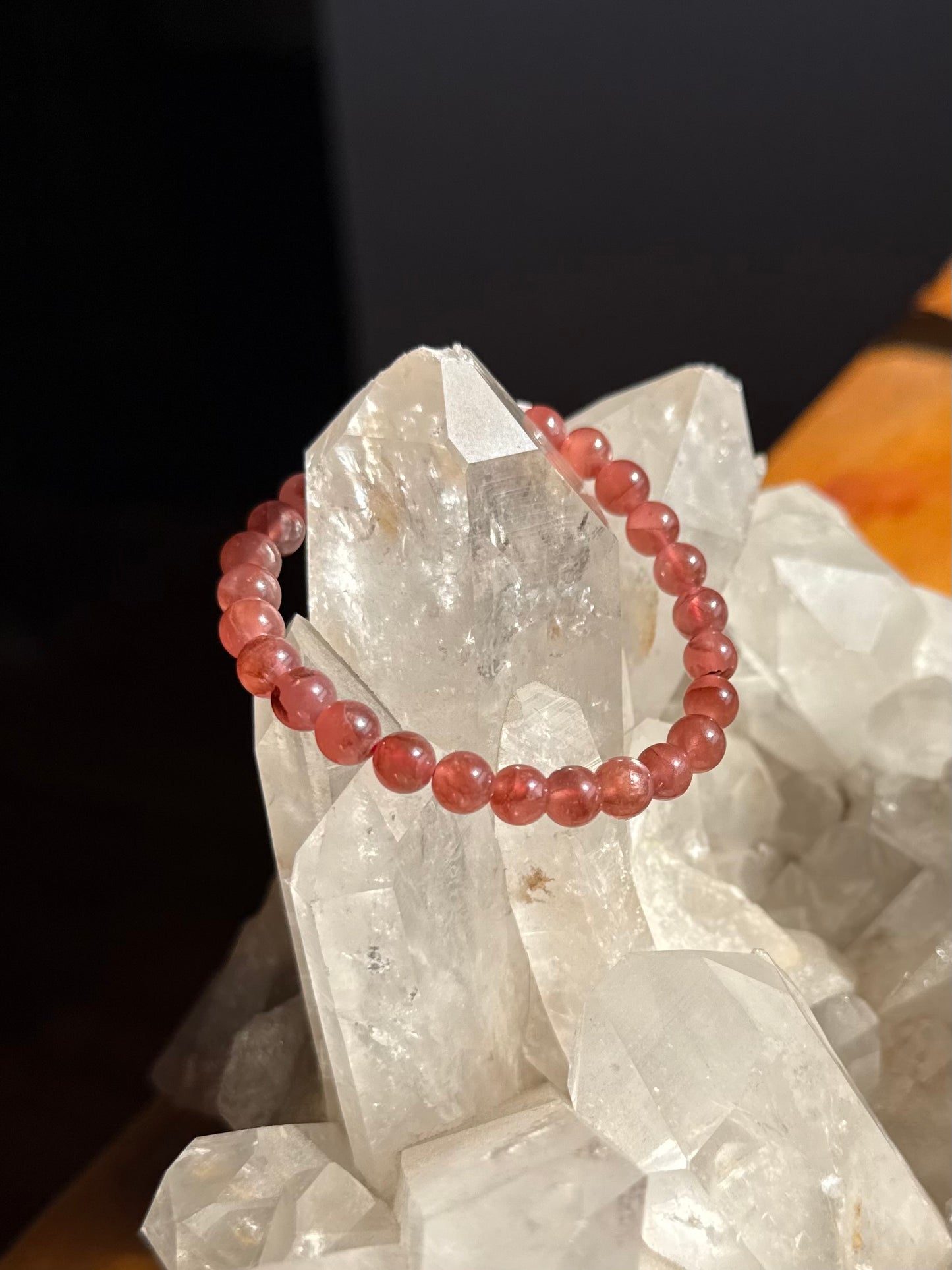 Rhodochrosite Beaded Bracelet 6mm High Quality