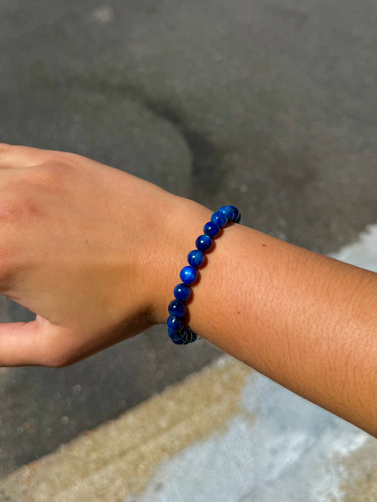 High Quality Blue Kyanite Beaded Bracelet - alternate view 2