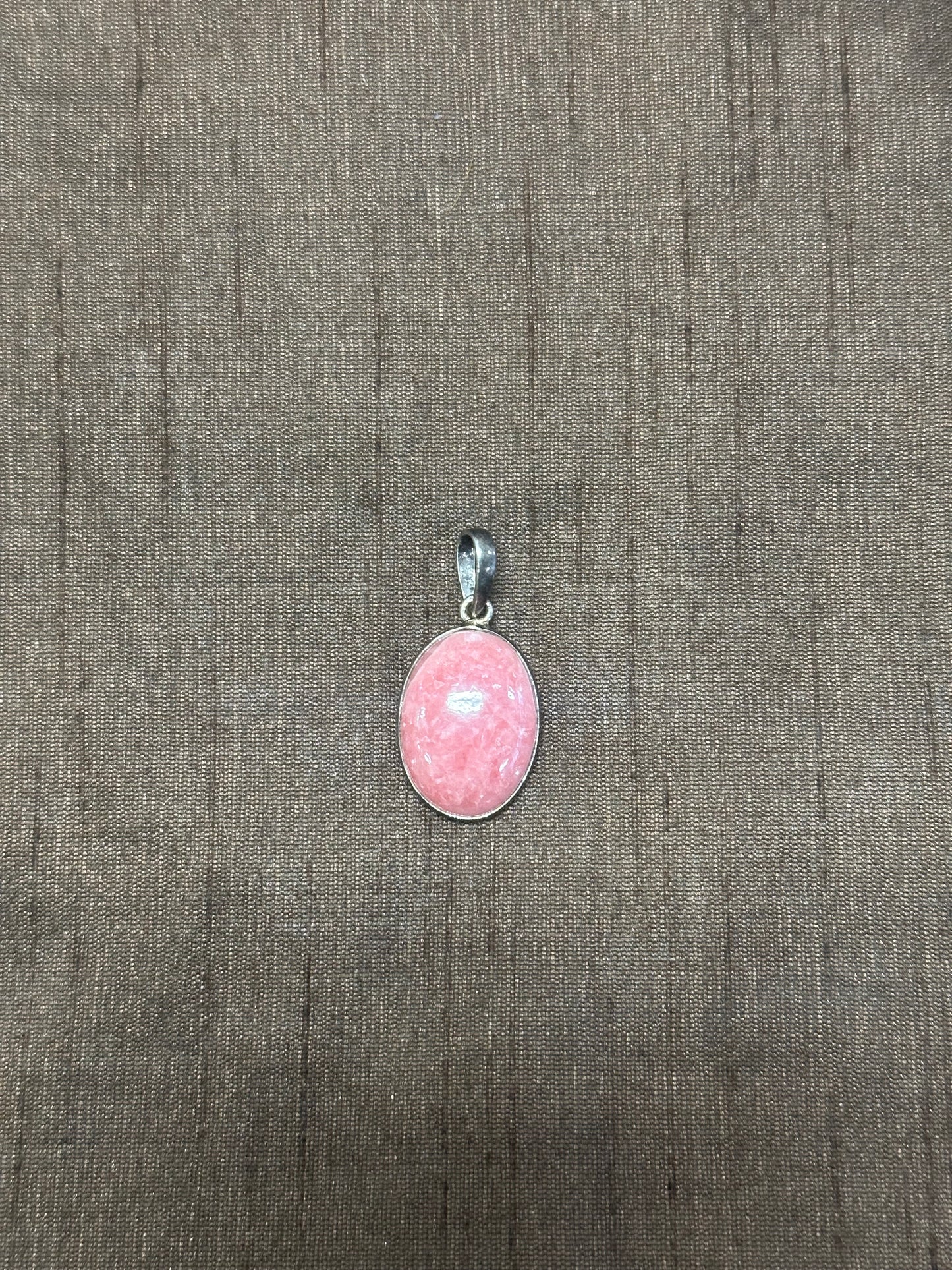 Deep pink Rhodhocrosite Pendant Sterling silver