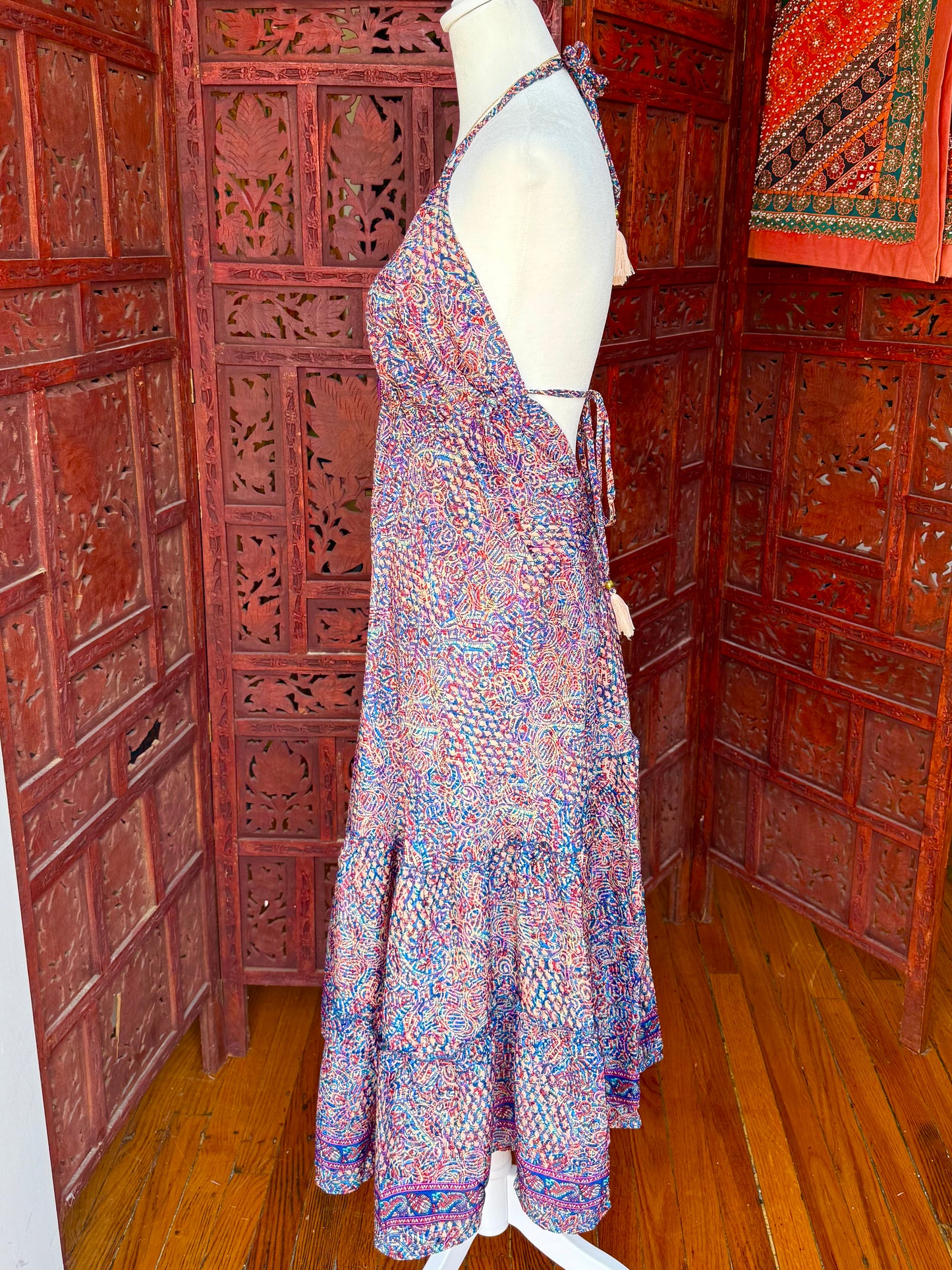Bohemian Printed Halter Maxi Dress