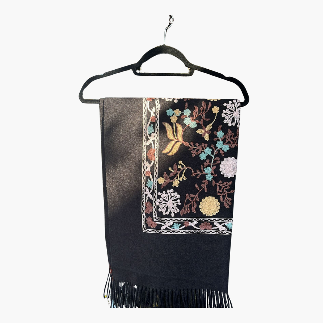 Black Cashmere with Embroidery Work.