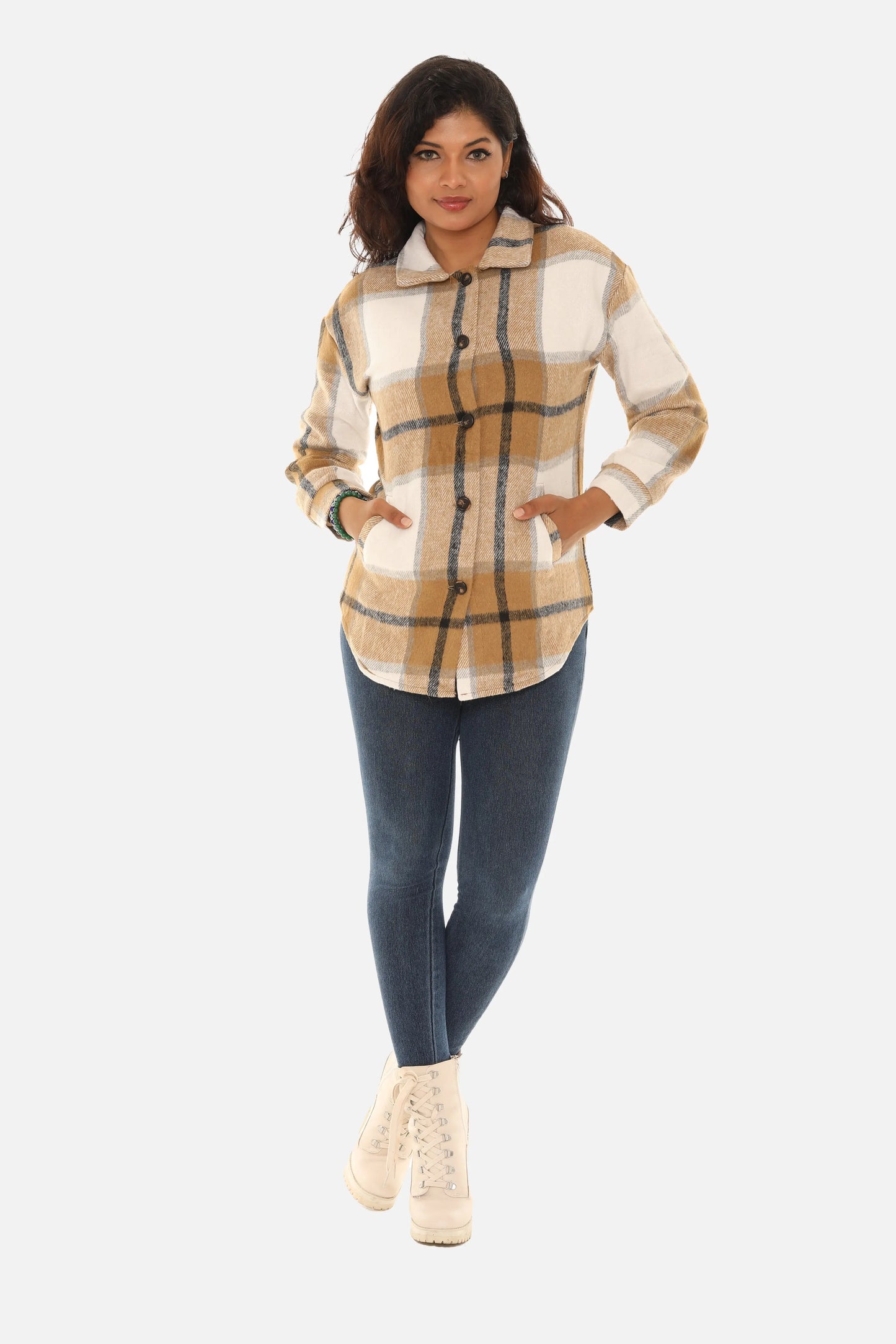 Classic Plaid Shacket for Women guruscreation