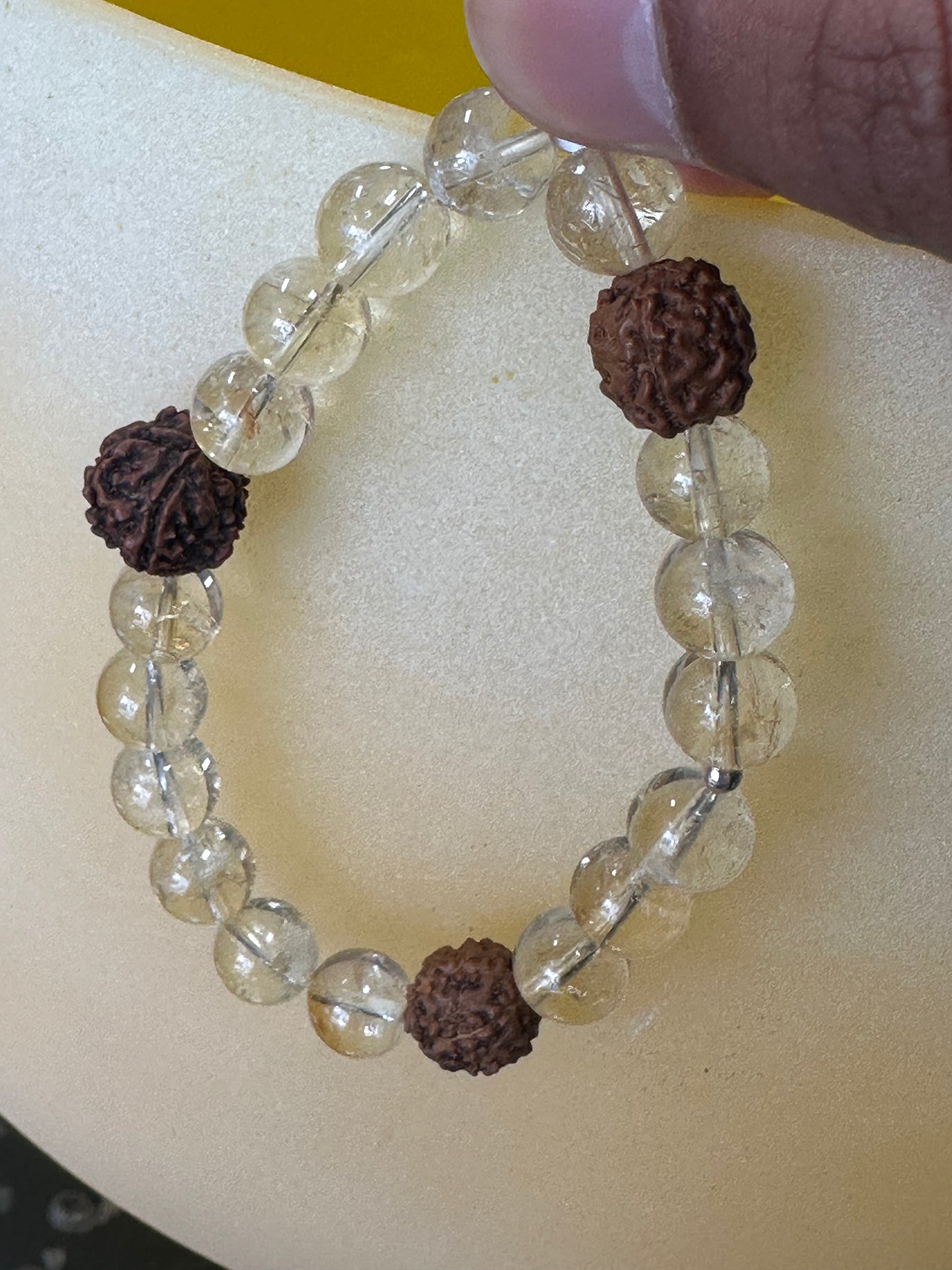 Business Growth & Success Bracelet – Citrine + 5 Mukhi Rudraksha