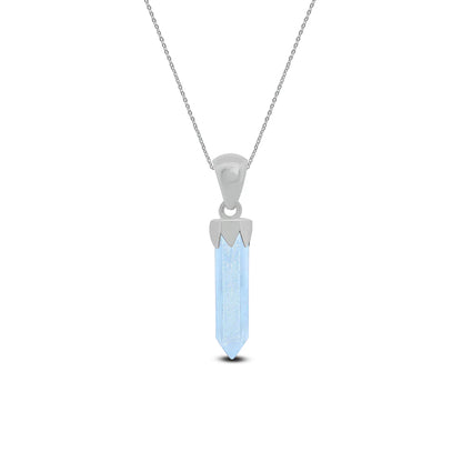 Natural Aquamarine Sterling Silver Point Pendant guruscreation
