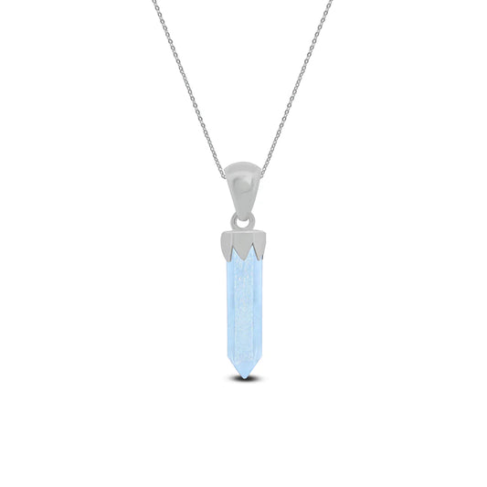 Natural Aquamarine Sterling Silver Point Pendant guruscreation