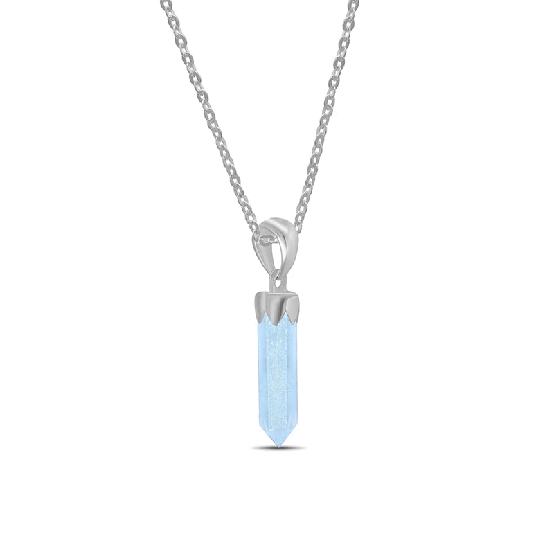 Natural Aquamarine Sterling Silver Point Pendant guruscreation