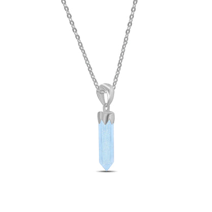 Natural Aquamarine Sterling Silver Point Pendant guruscreation