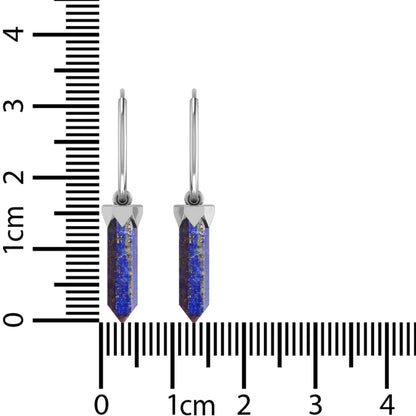 Natural Lapis Lazuli Sterling Silver Point Earrings guruscreation