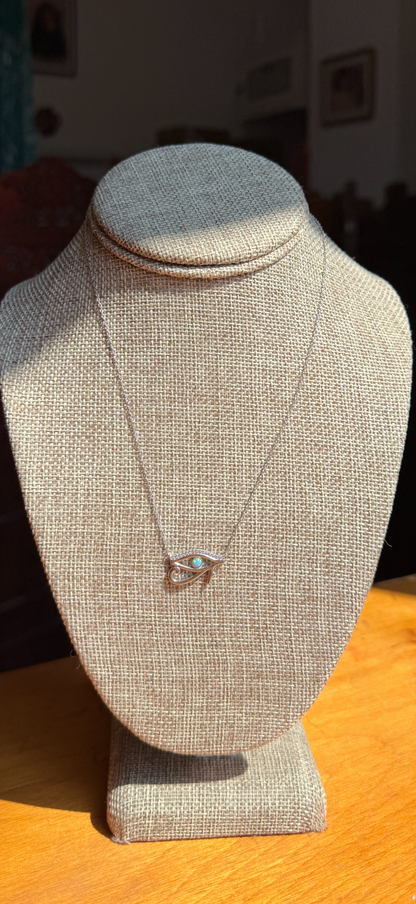 Natural Opal Eye of Horus Necklace