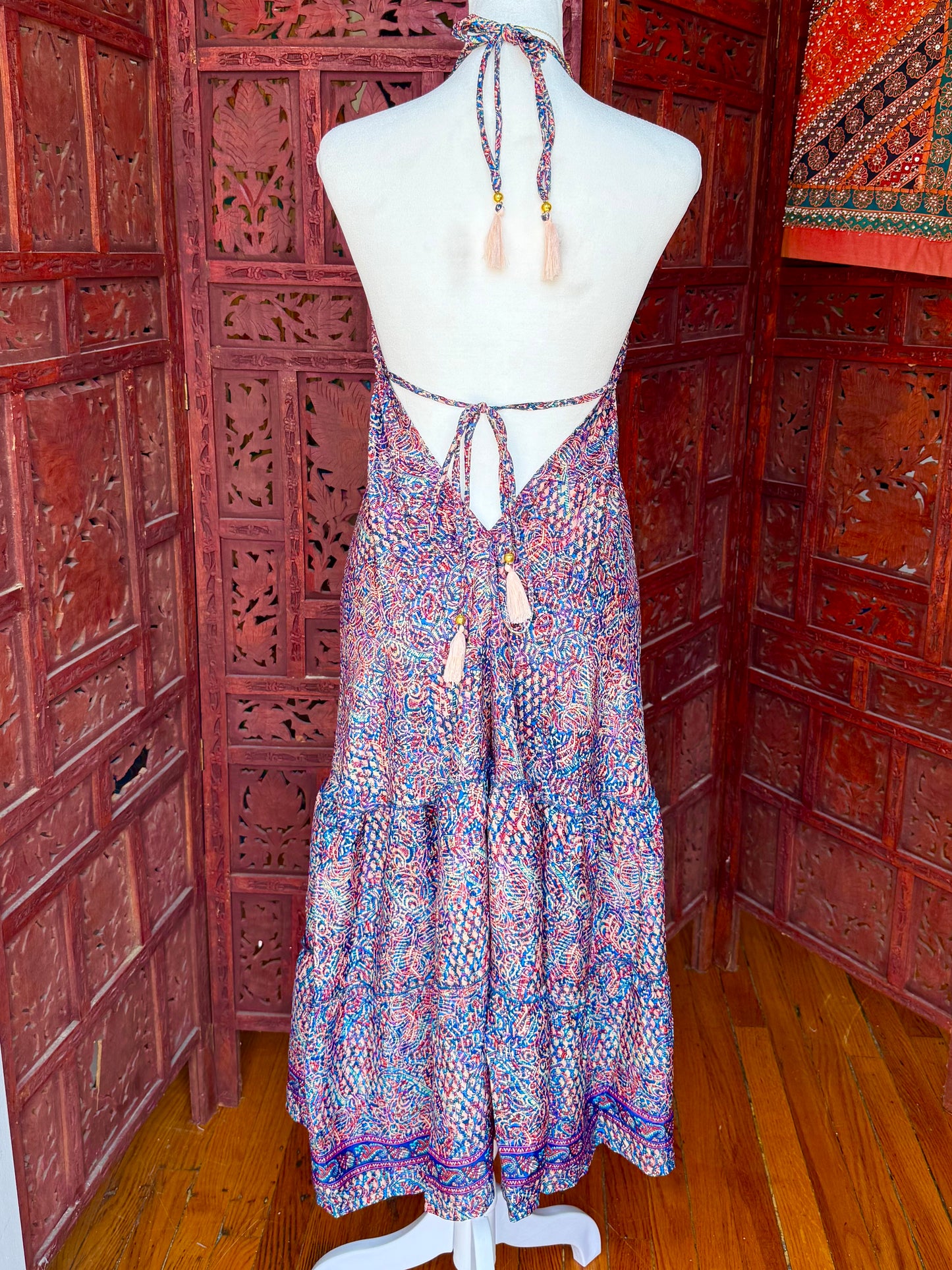 Bohemian Printed Halter Maxi Dress