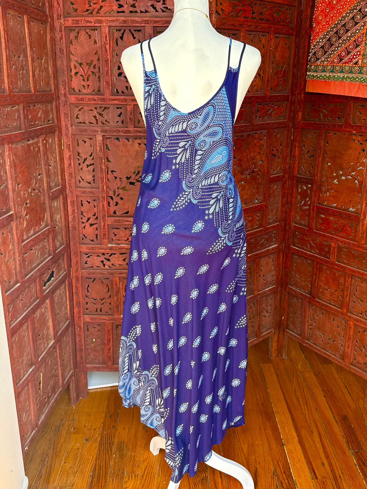 Midnight Paisley Handkerchief Dress