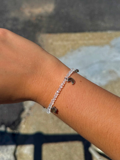 Clear Quartz Bracelet with Labradorite Charms - alternate view 2