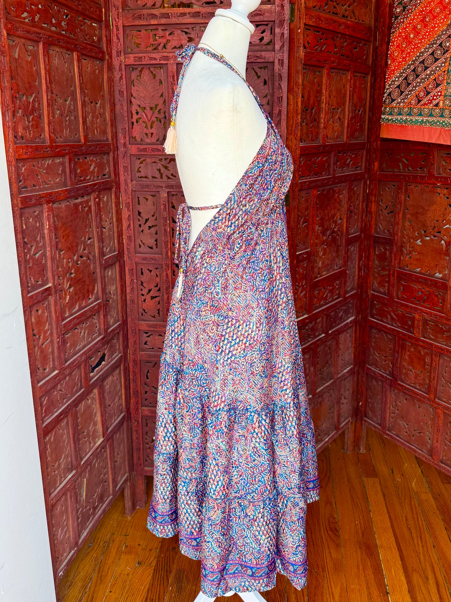 Bohemian Printed Halter Maxi Dress