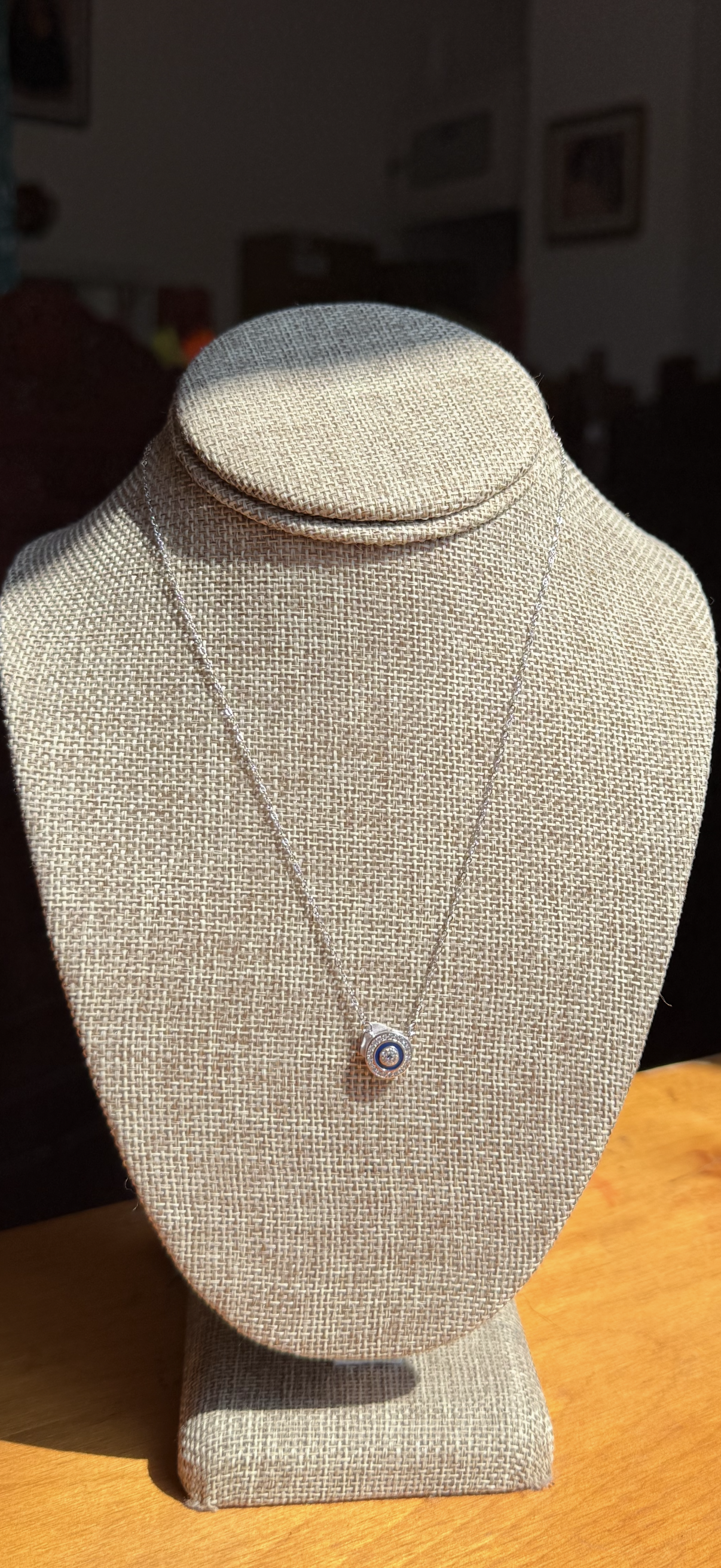 Evil Eye Silver Diamond Necklace