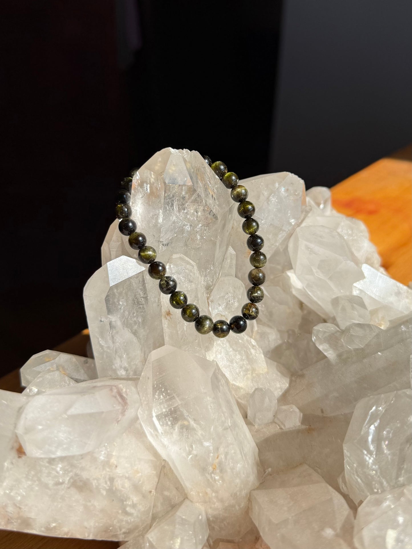 Hypersthene Stretchy Bracelet 7mm RARE quality