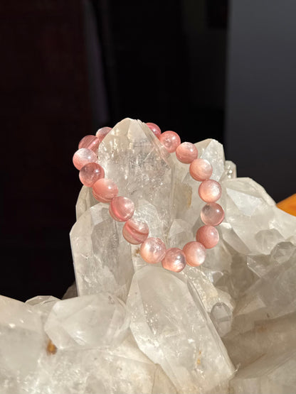 Rare Pink Lepidolite Bracelet 9mm