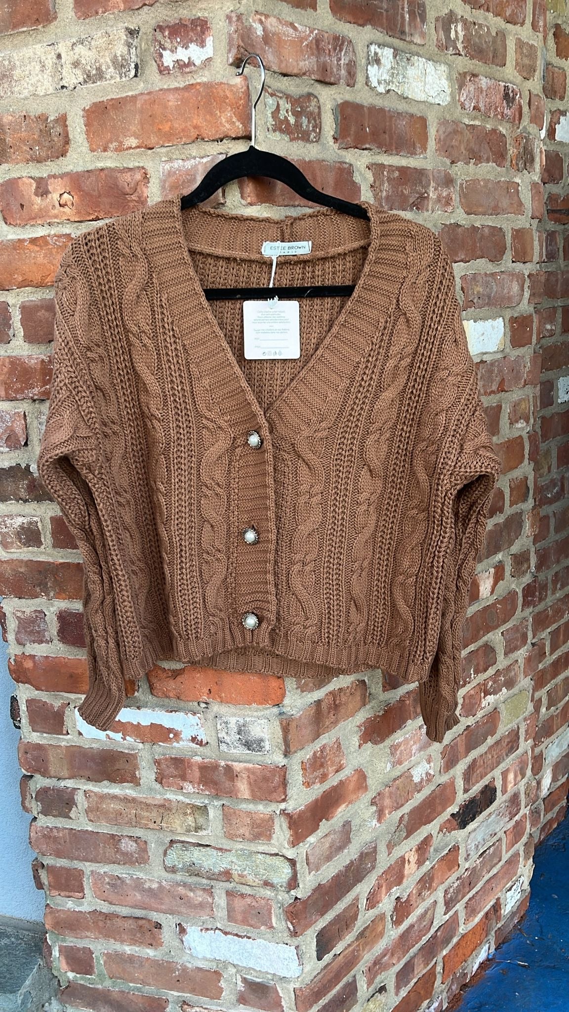 Cropped Brown Cardigan