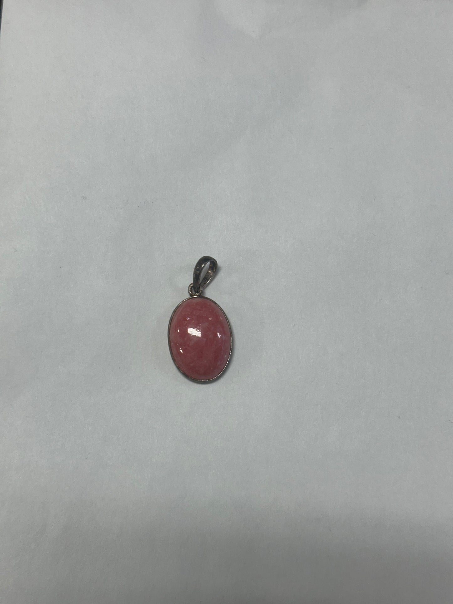 Deep pink Rhodhocrosite Pendant Sterling silver