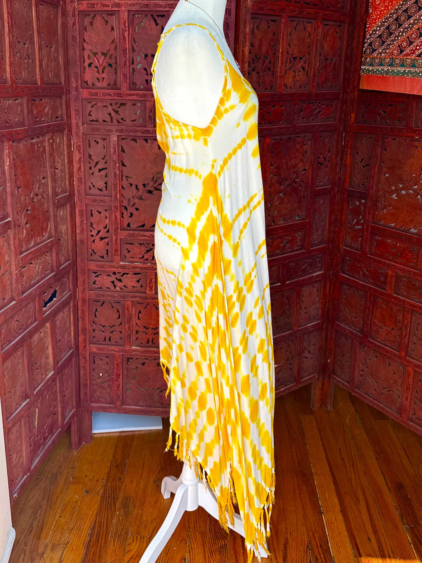 Golden Glow Fringe Dress
