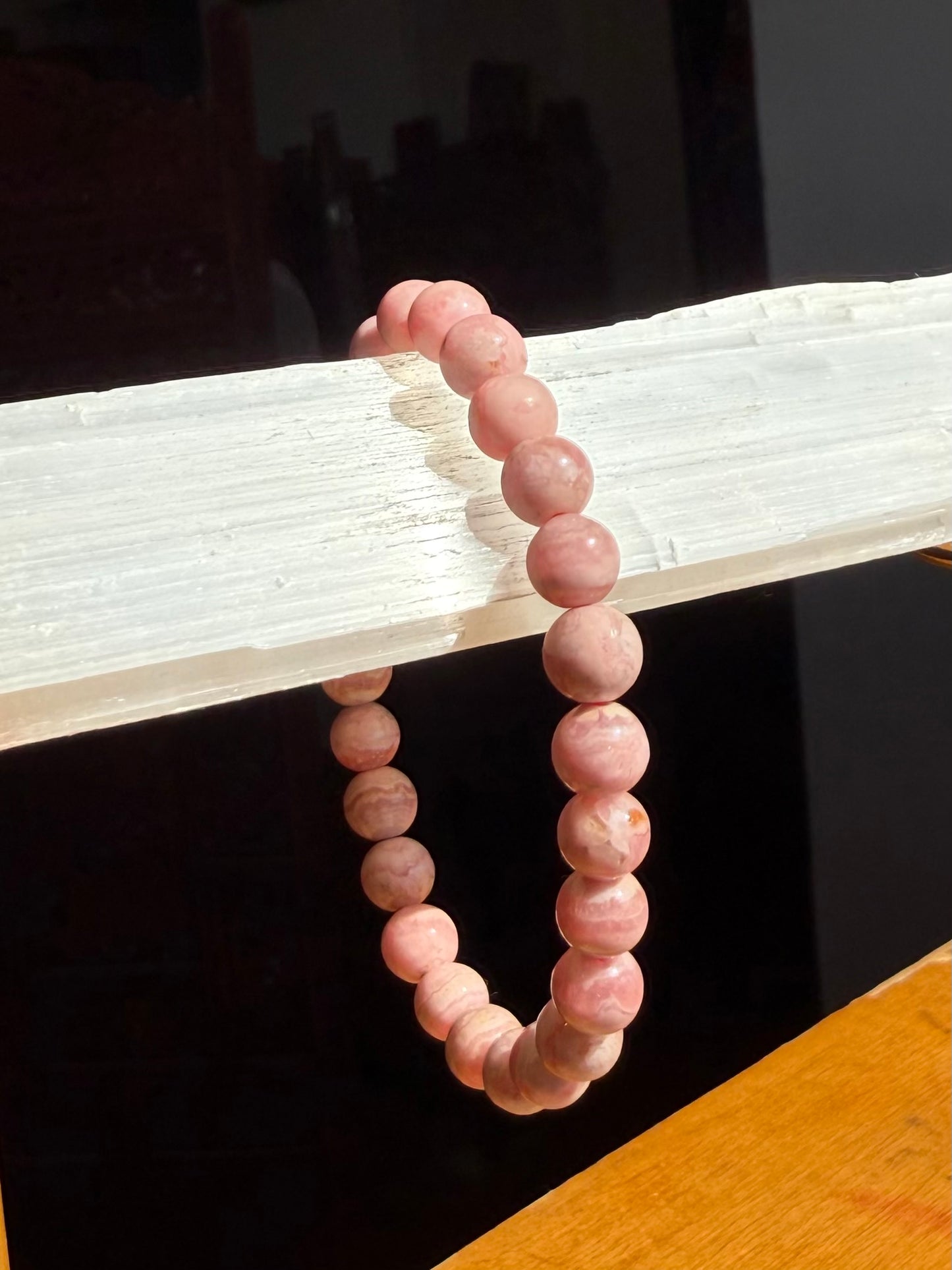 Rhodocrosite beaded bracelet 7mm