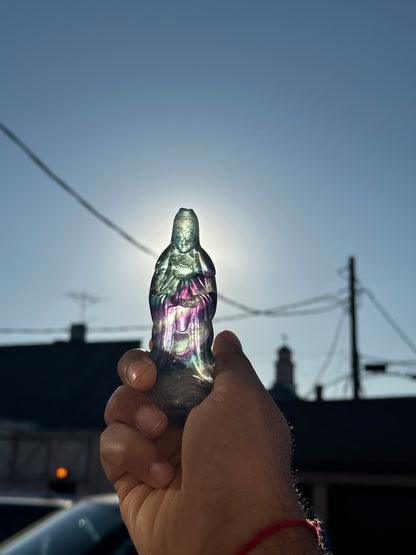 Guan yin (kuan yin) statue fluorite