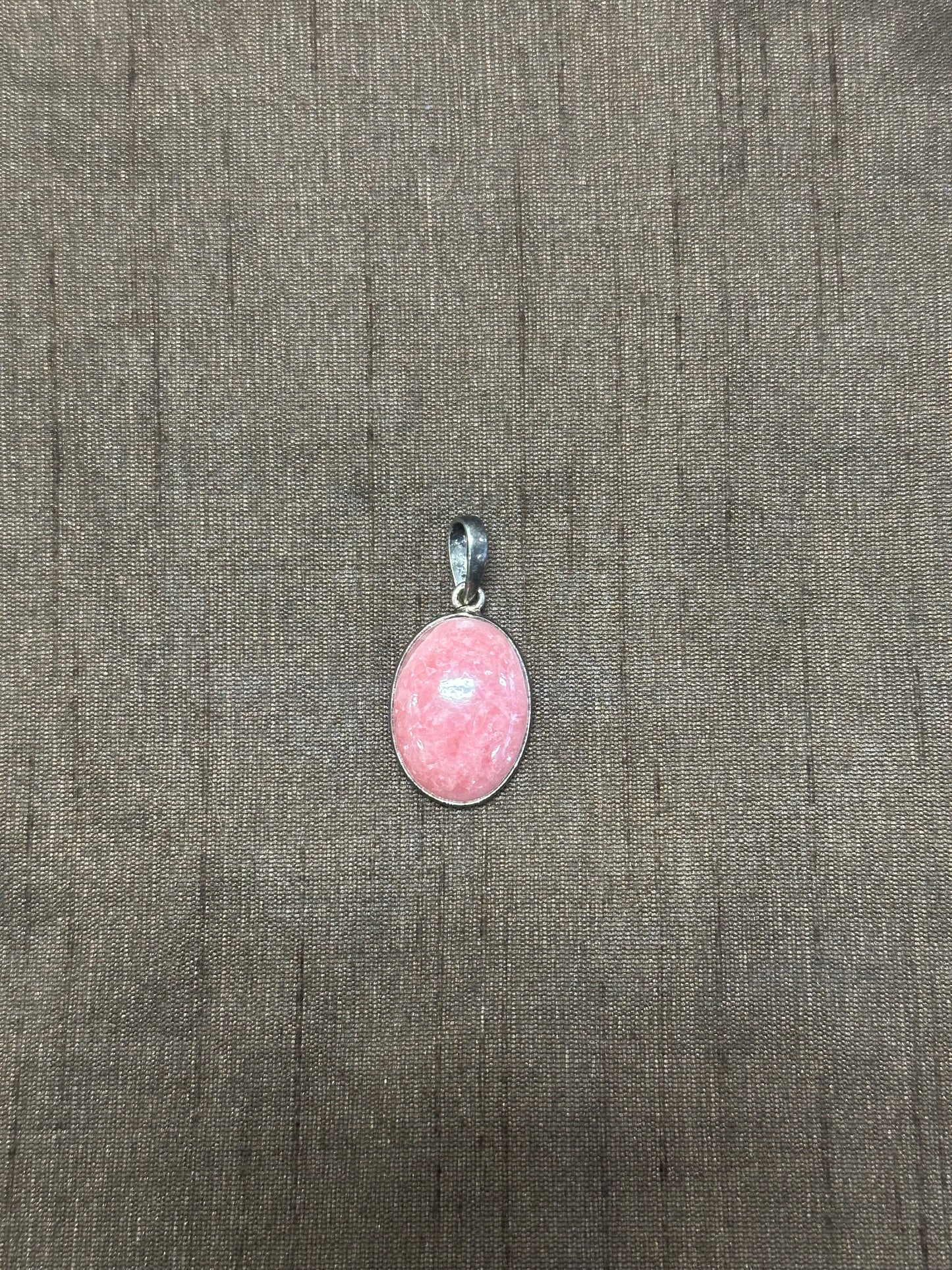 Deep pink Rhodhocrosite Pendant Sterling silver