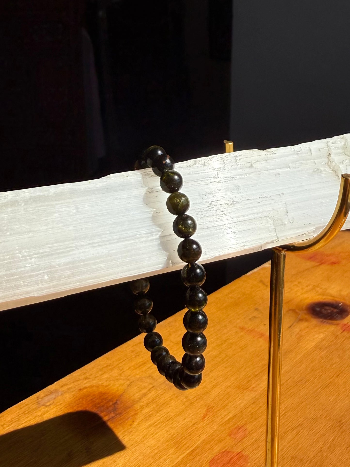 Hypersthene Stretchy Bracelet 7mm RARE quality