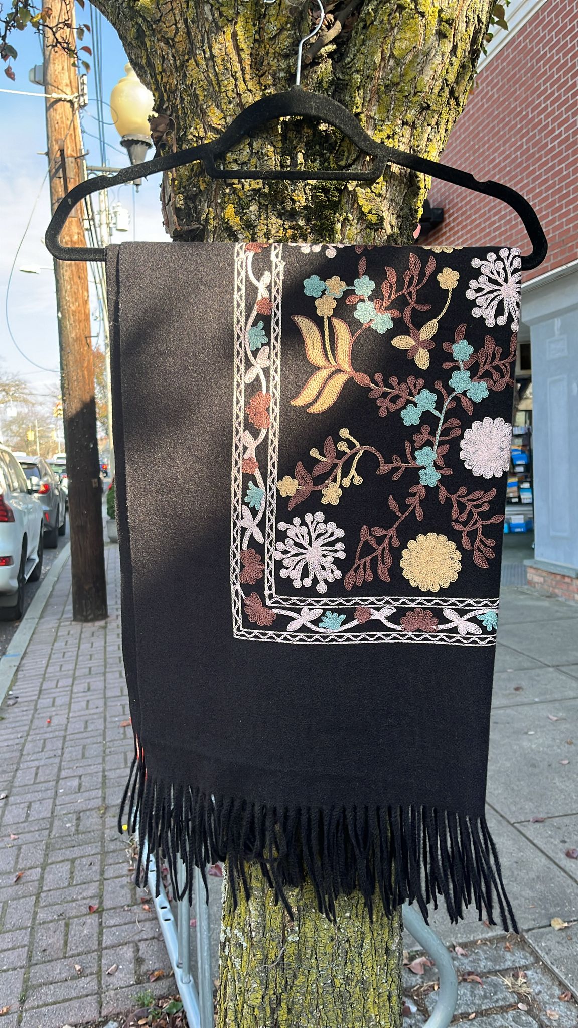 Black Cashmere with Embroidery Work.