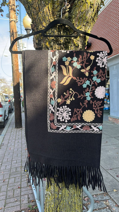 Black Cashmere with Embroidery Work