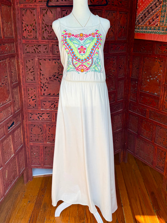 White Embroidered Maxi Dress