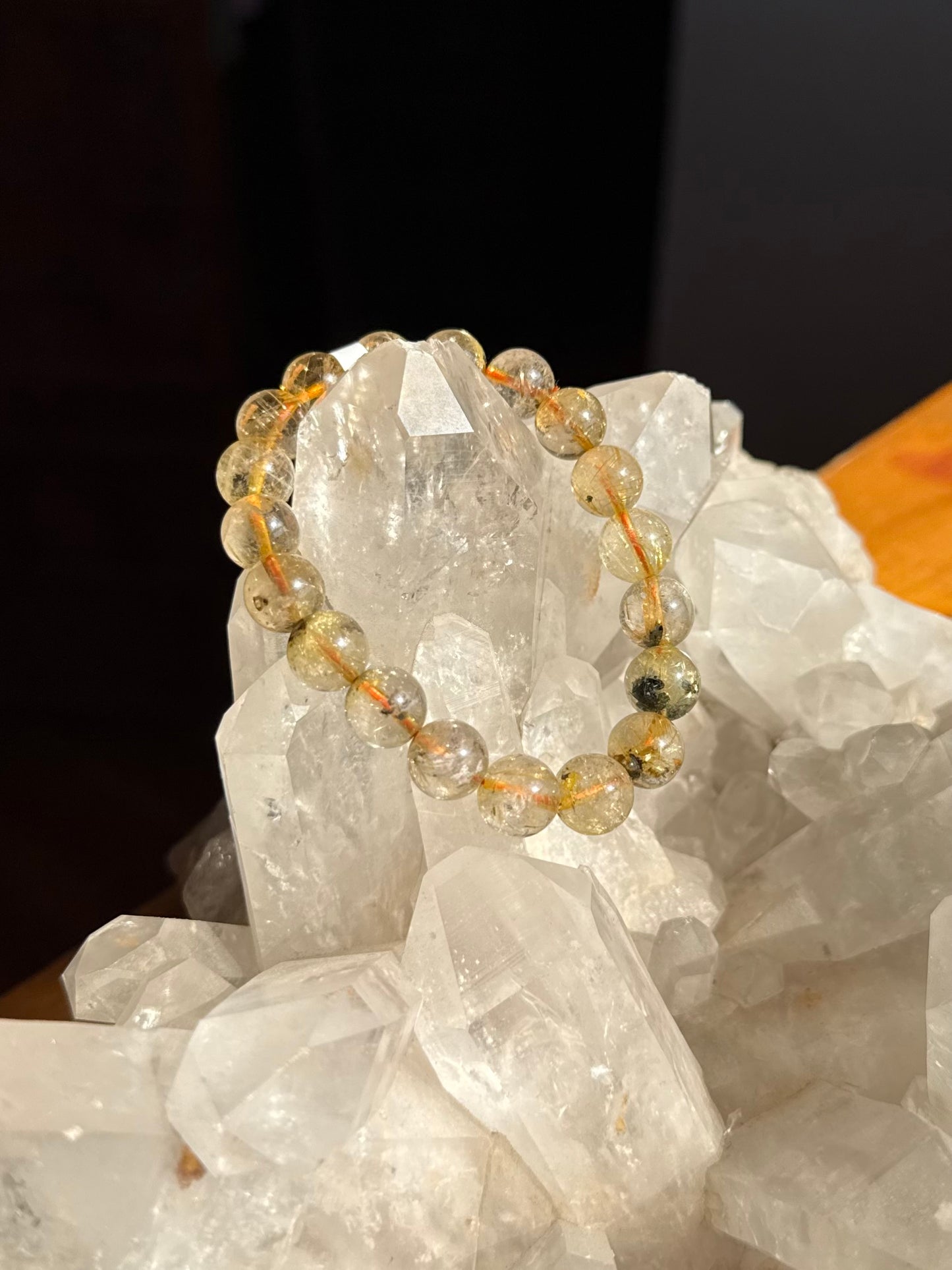 Golden Rutile Quartz 10mm Beaded Bracelet