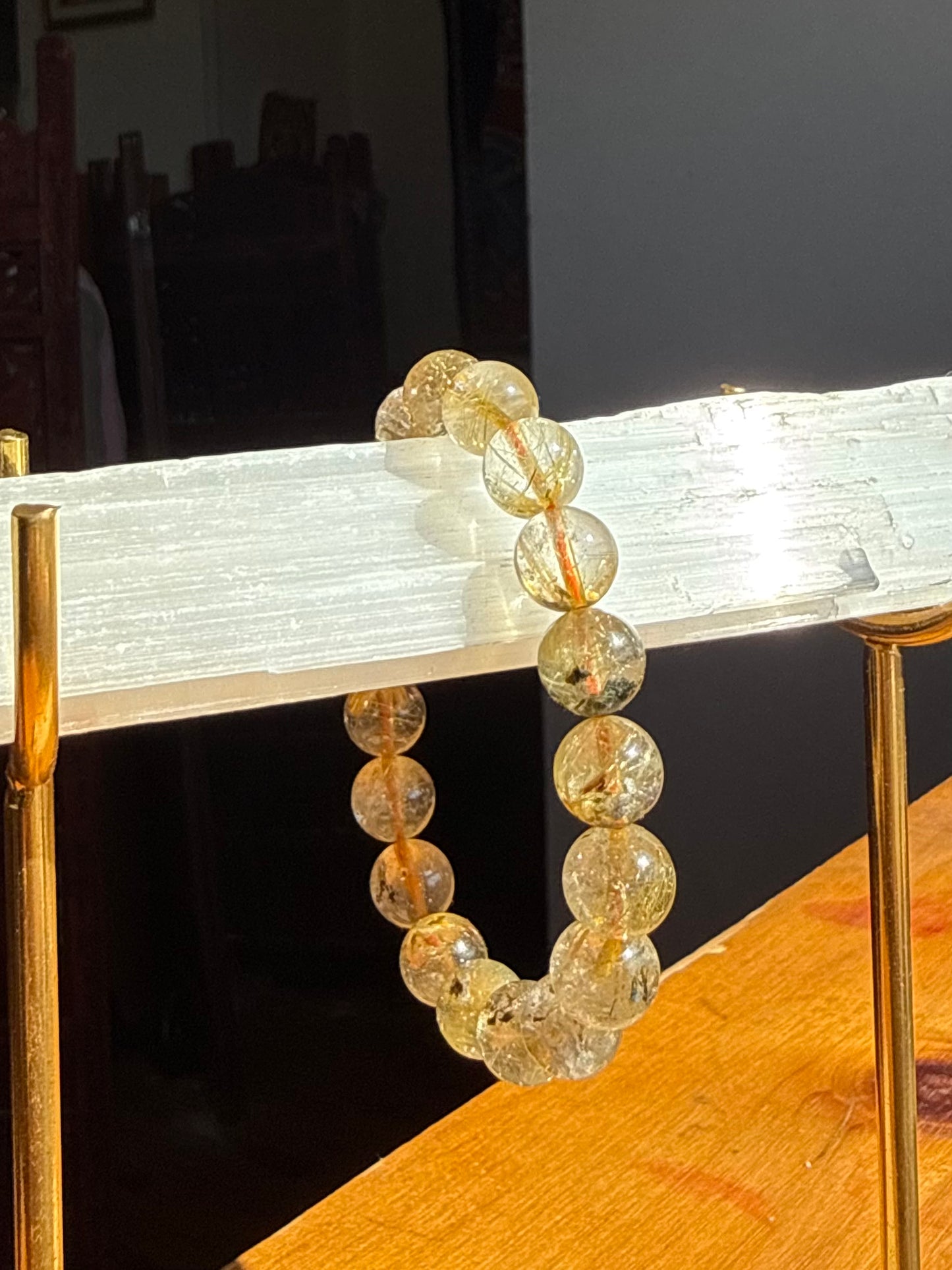 Golden Rutile Quartz 10mm Beaded Bracelet