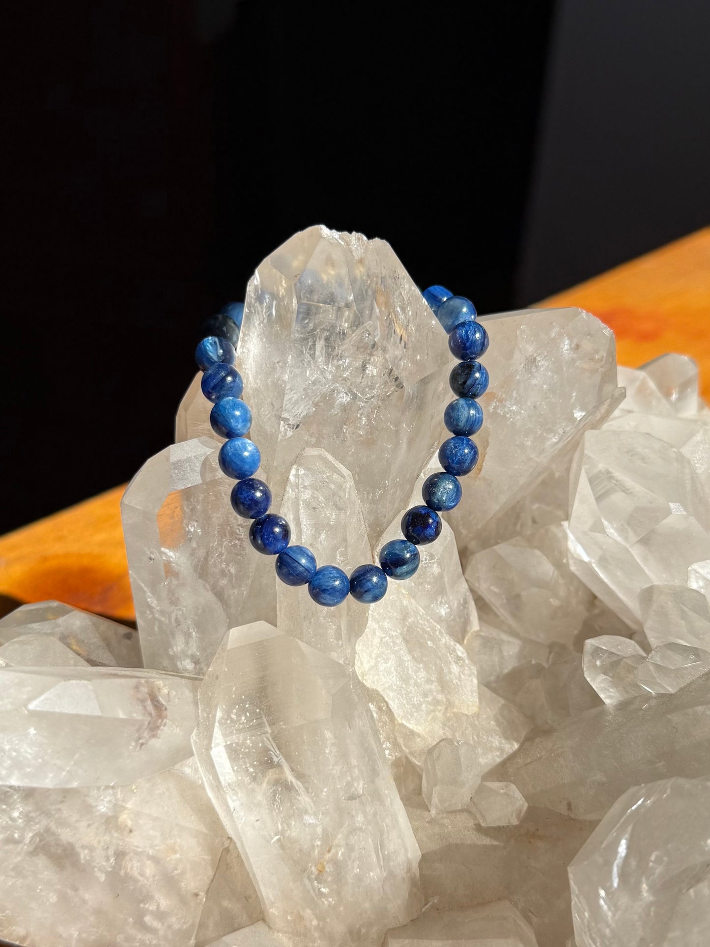 Blue Kyanite Beaded Bracelet High Quality