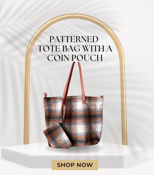 Patterned Tote Bag with A Coin Pouch