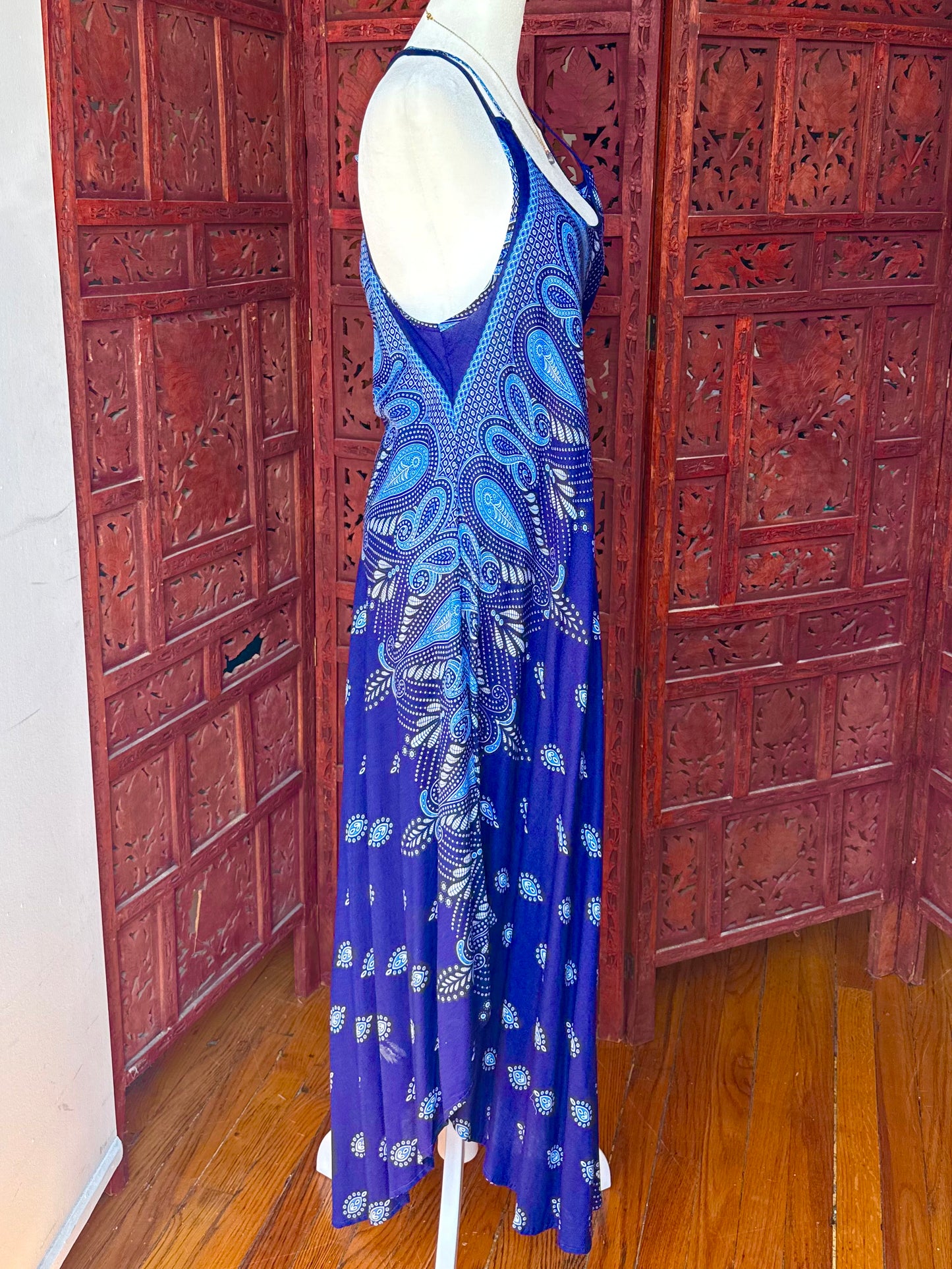 Midnight Paisley Handkerchief Dress