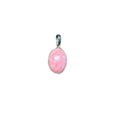 Deep Pink Rhodochrosite Pendant Sterling Silver