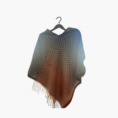 Multicolour Patterned Poncho Shawl