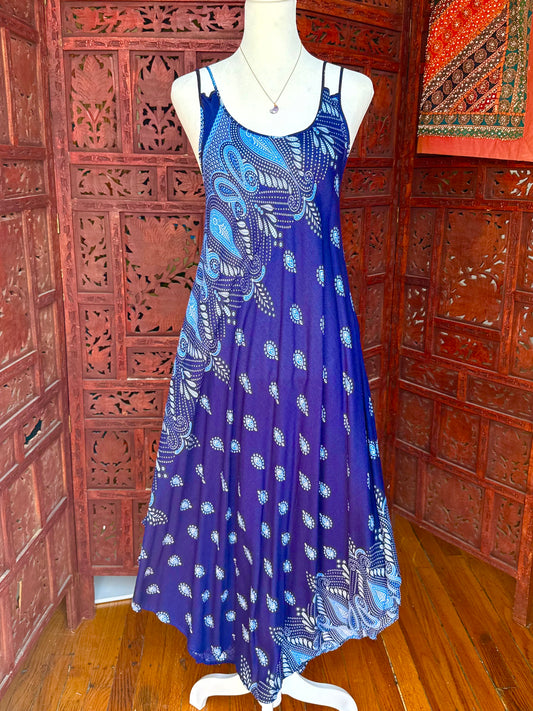 Midnight Paisley Handkerchief Dress