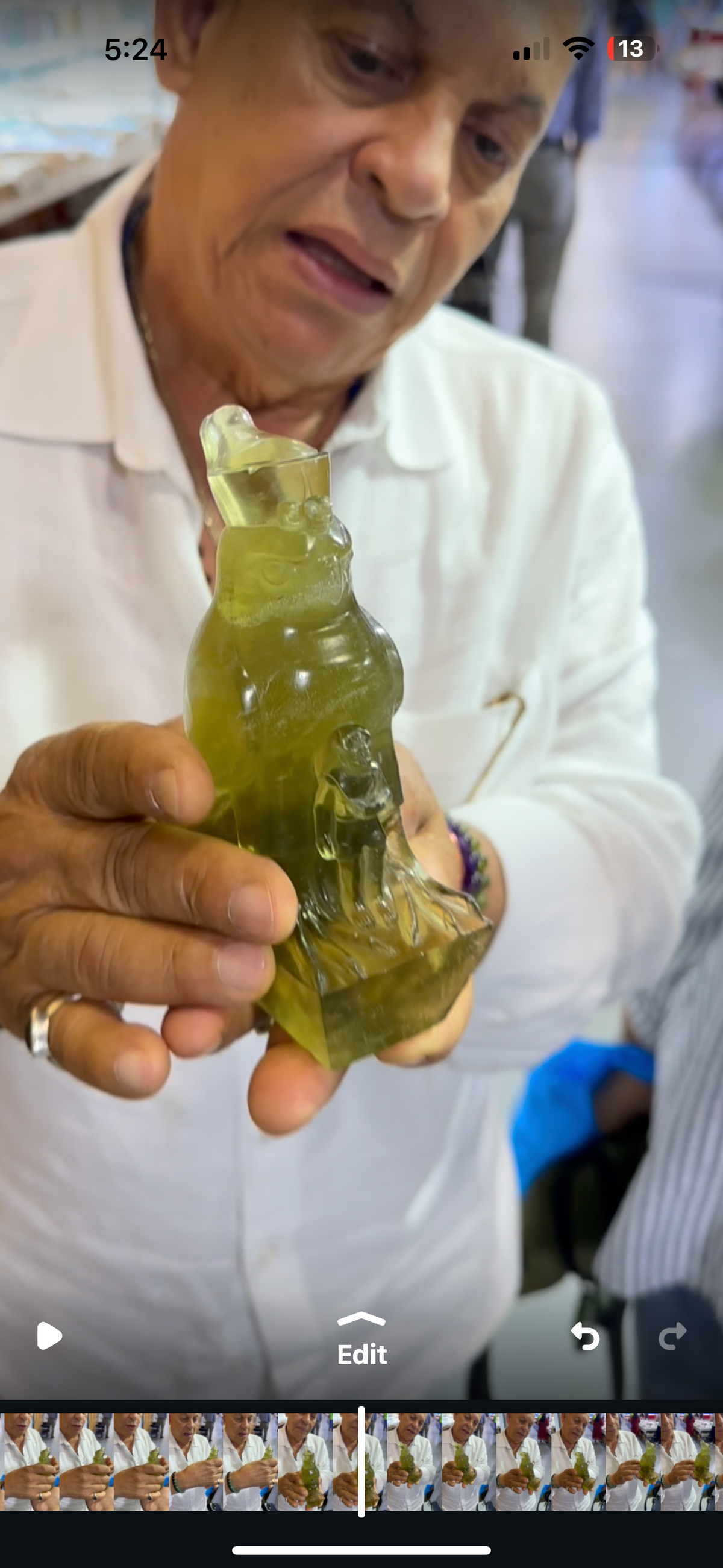 One-of-One Horus Carving in Natural Libyan Desert Glass — Collector Piece