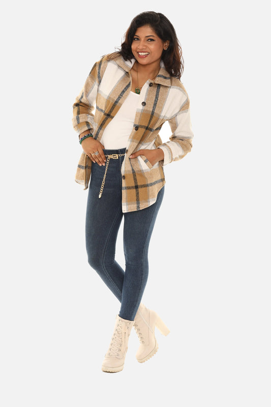 Classic Plaid Shacket for Women guruscreation