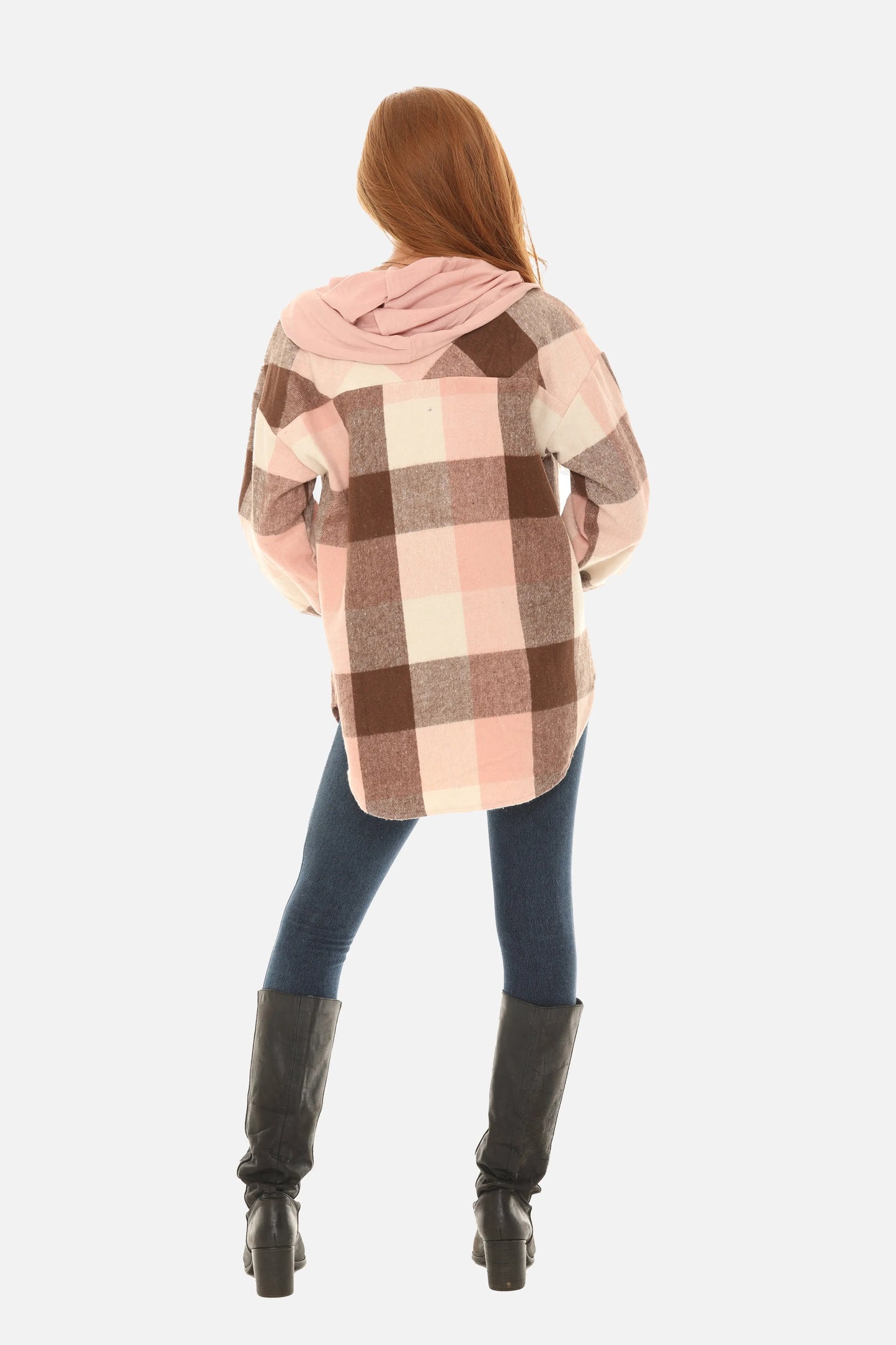 Pink Plaid Hoodie Jacket guruscreation