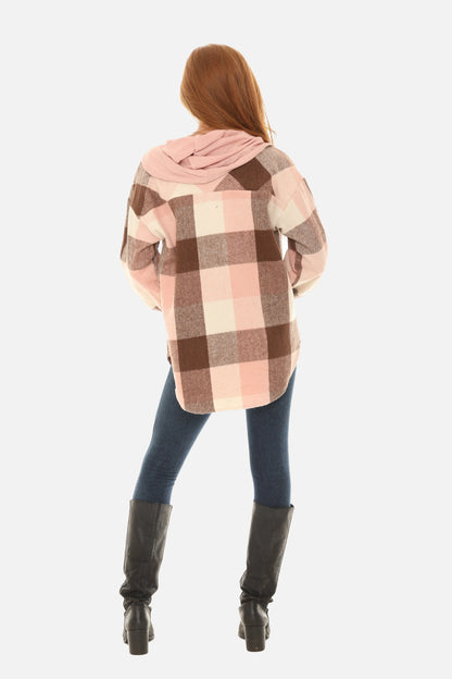 Pink Plaid Hoodie Jacket guruscreation