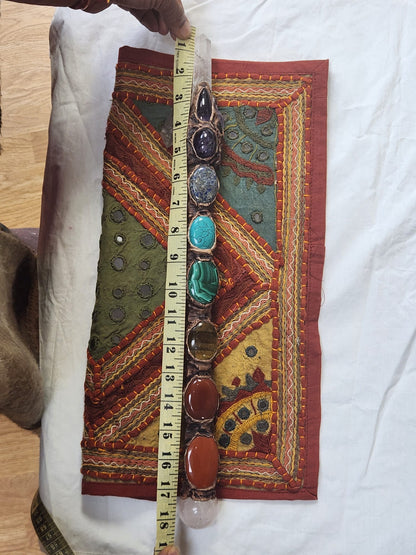 Chakra Healing Energy Wand with Genuine Natural Crystals Handmade