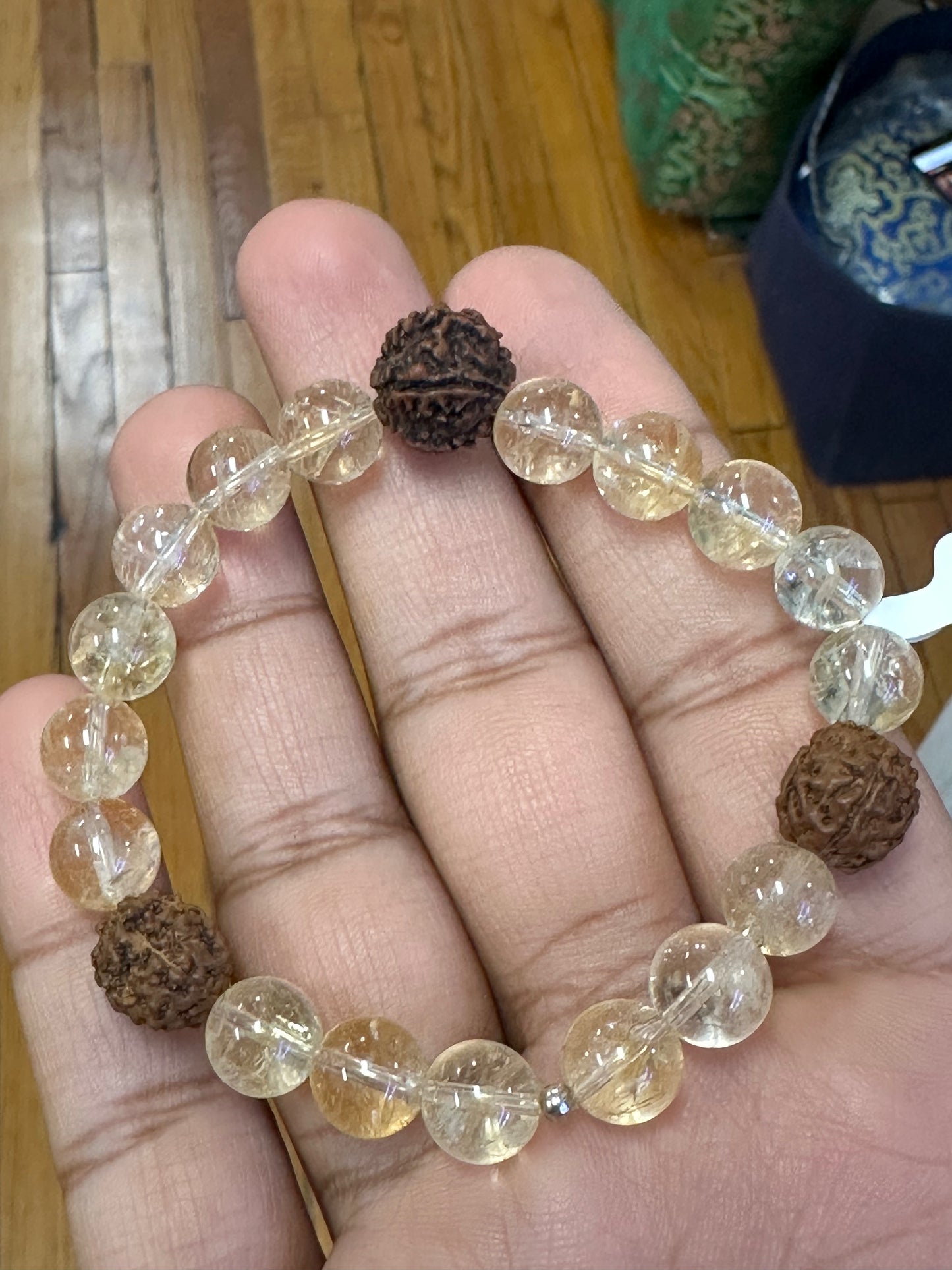 Business Growth & Success Bracelet – Citrine + 5 Mukhi Rudraksha