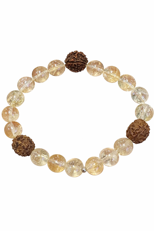 Business Growth & Success Bracelet – Citrine + 5 Mukhi Rudraksha