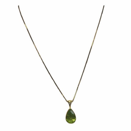 Gold vermeil peridot faceted necklace