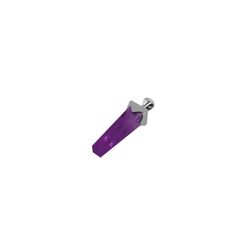 Natural Amethyst Point Sterling Silver Pendant guruscreation