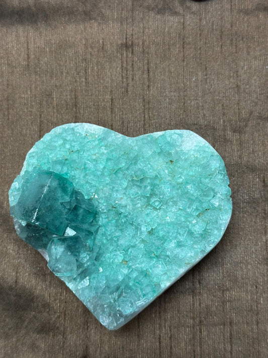 Green Fluorite Heart