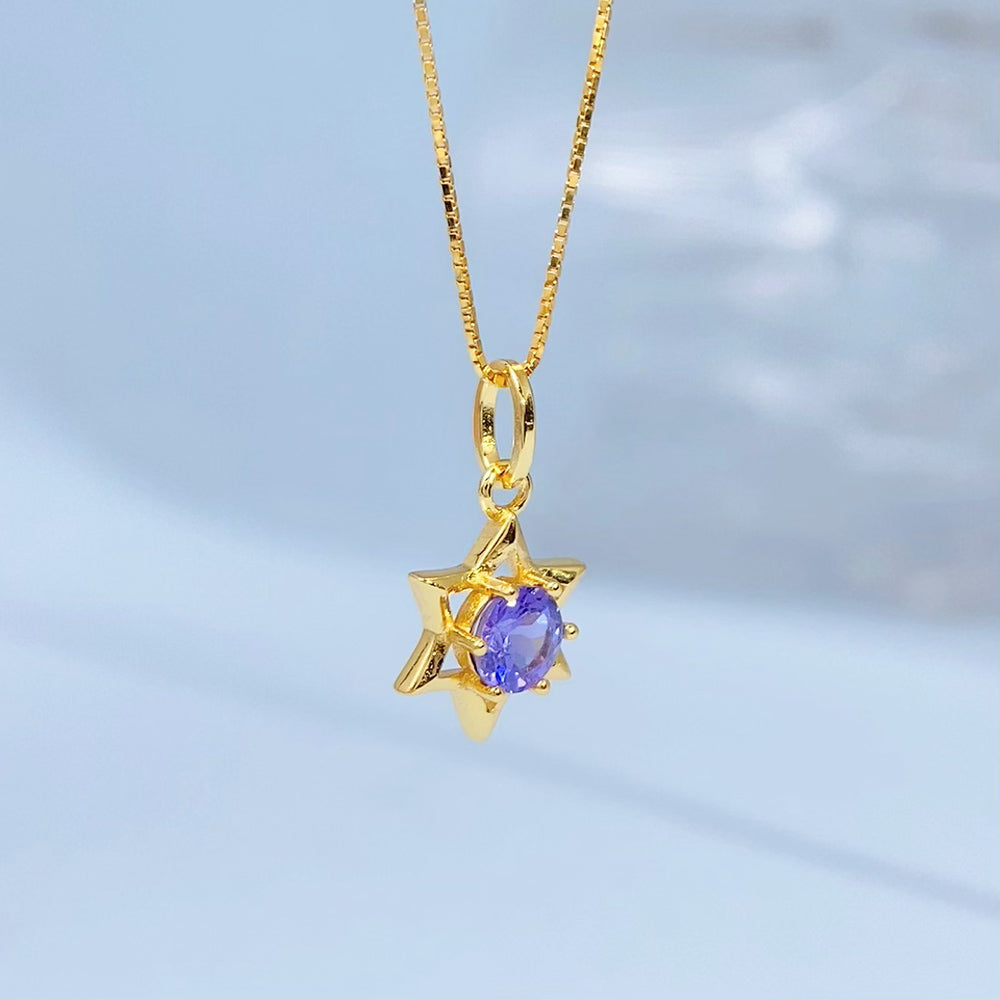 Tanzanite Star Gold Vermeil Pendant gold-tone supplier photograph 8557