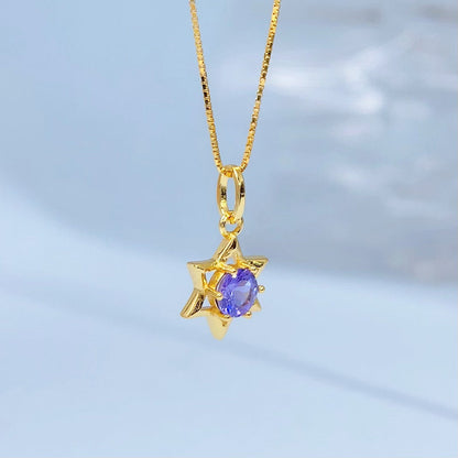 Tanzanite Star Gold Vermeil Pendant gold-tone supplier photograph 8557